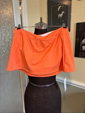 Lands End Bright Orange Swim Skirt NWT  size 10